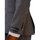 Gri Çizgili Slim Fit Erkek Kruvaze Takım Elbise