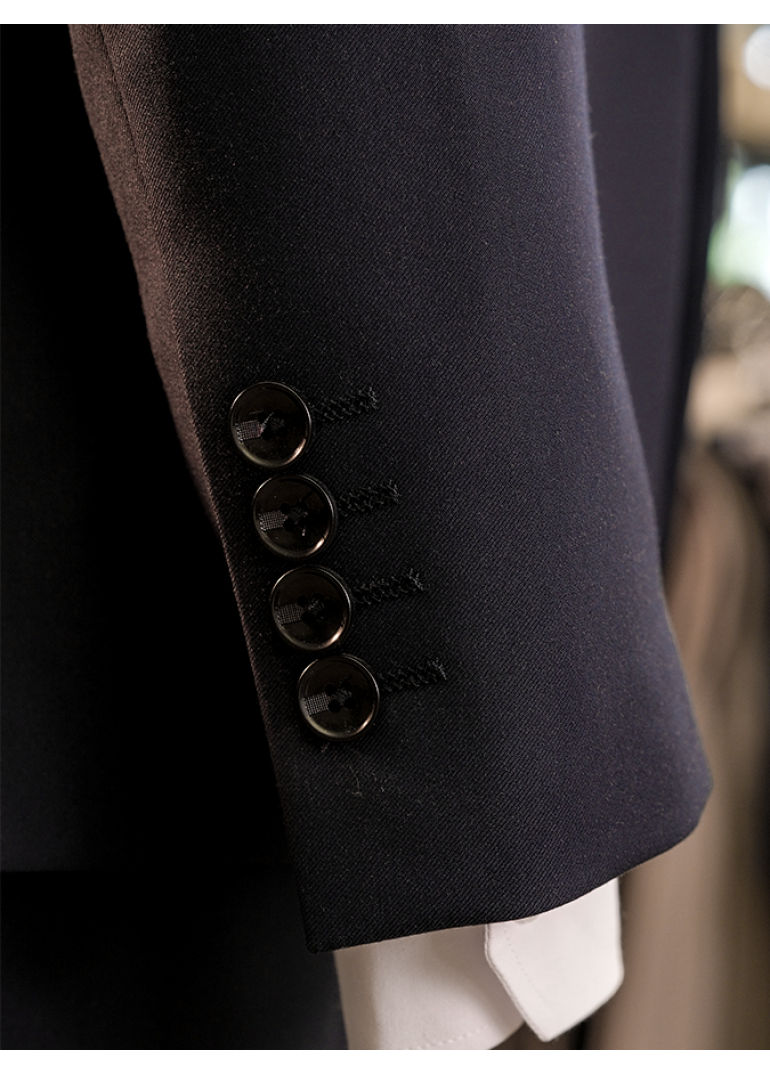 Yün Yelekli Lacivert Slim Fit Erkek Takım Elbise