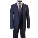 Yün Yelekli Lacivert Slim Fit Erkek Takım Elbise