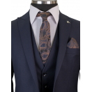 Yün Yelekli Lacivert Slim Fit Erkek Takım Elbise