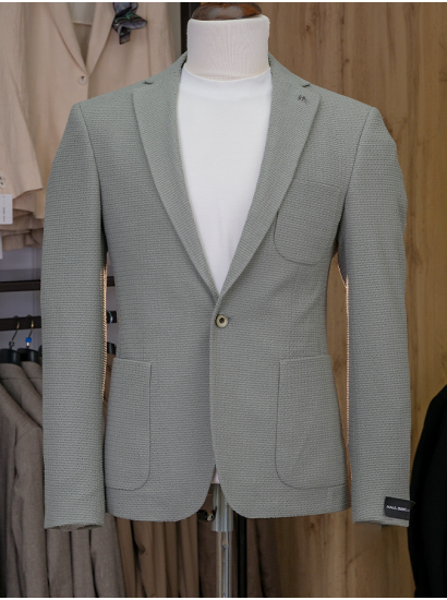 Örme Astarsız Tek Ceket Açık Yeşil 