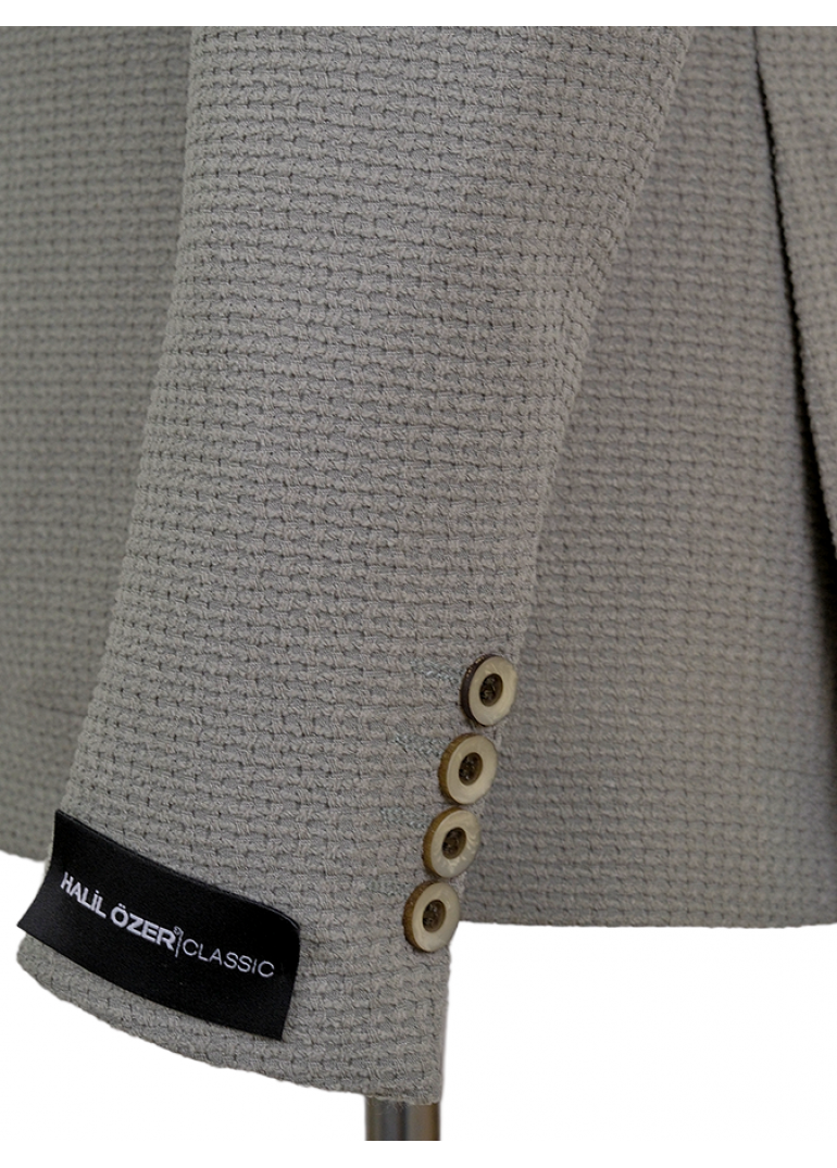 Örme Astarsız Açık Yeşil Slim Fit Erkek Ceket