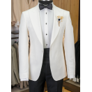 Kırlangıç Yaka Beyaz Slim Fit Erkek Smokin Damatlık