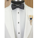 Kırlangıç Yaka Beyaz Slim Fit Erkek Smokin Damatlık