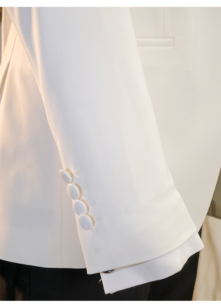 Kırlangıç Yaka Beyaz Slim Fit Erkek Smokin Damatlık