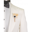 Kırlangıç Yaka Beyaz Slim Fit Erkek Smokin Damatlık