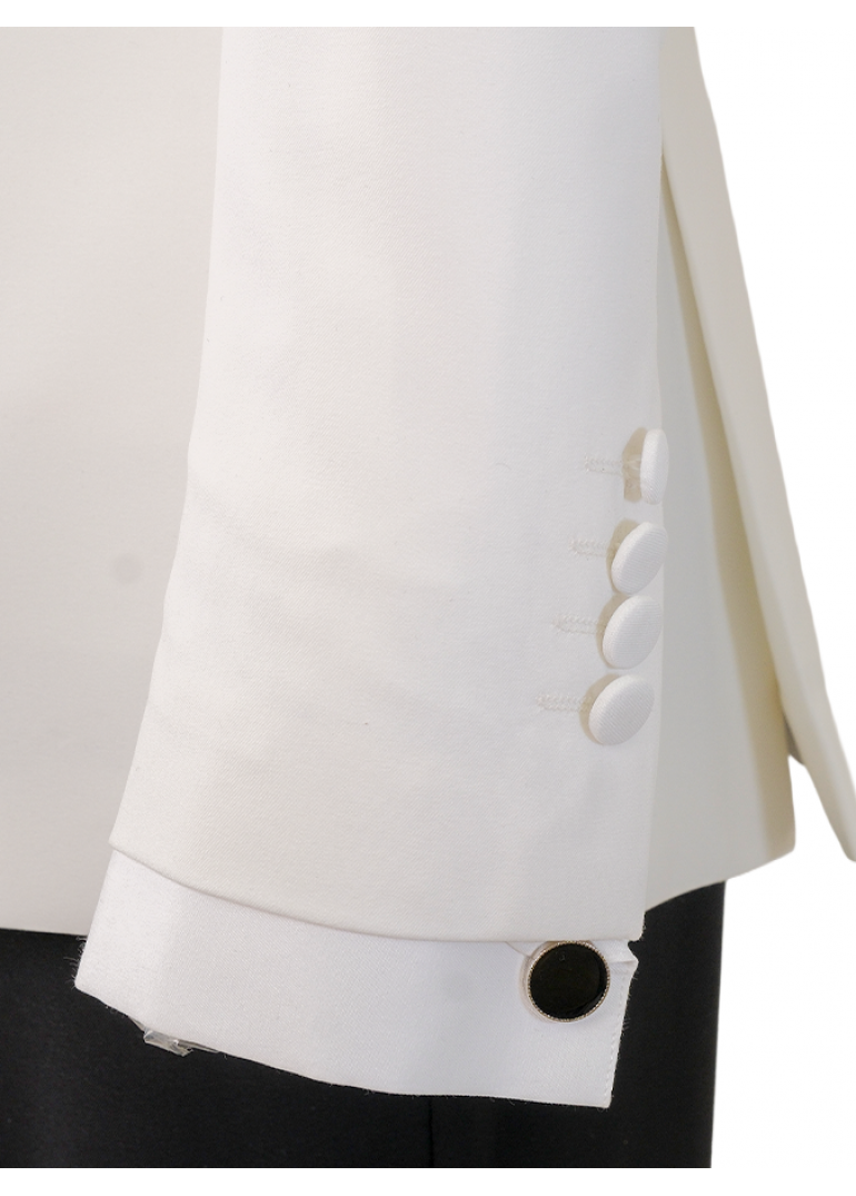 Kırlangıç Yaka Beyaz Slim Fit Erkek Smokin Damatlık