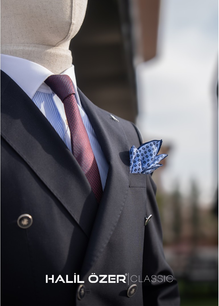 Lacivert Kruvaze Blazer Ceket