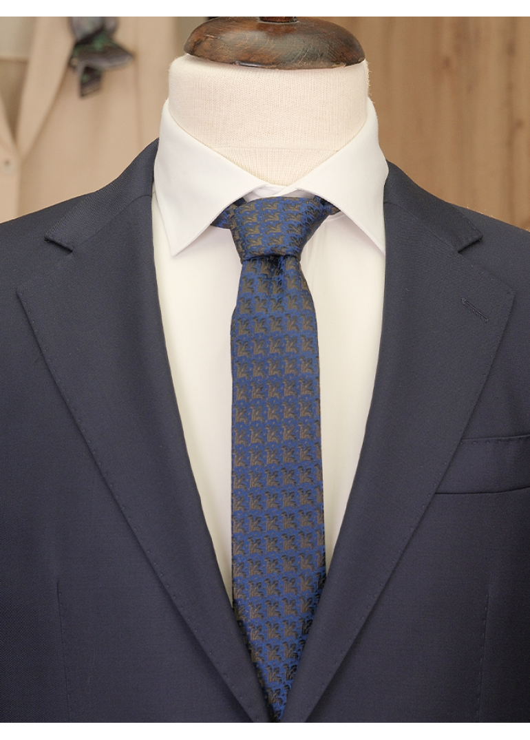 Kruvaze Lacivert Slim Fit Erkek Takım Elbise