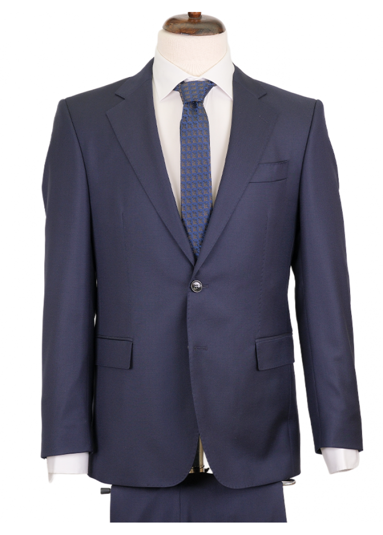 Kruvaze Lacivert Slim Fit Erkek Takım Elbise