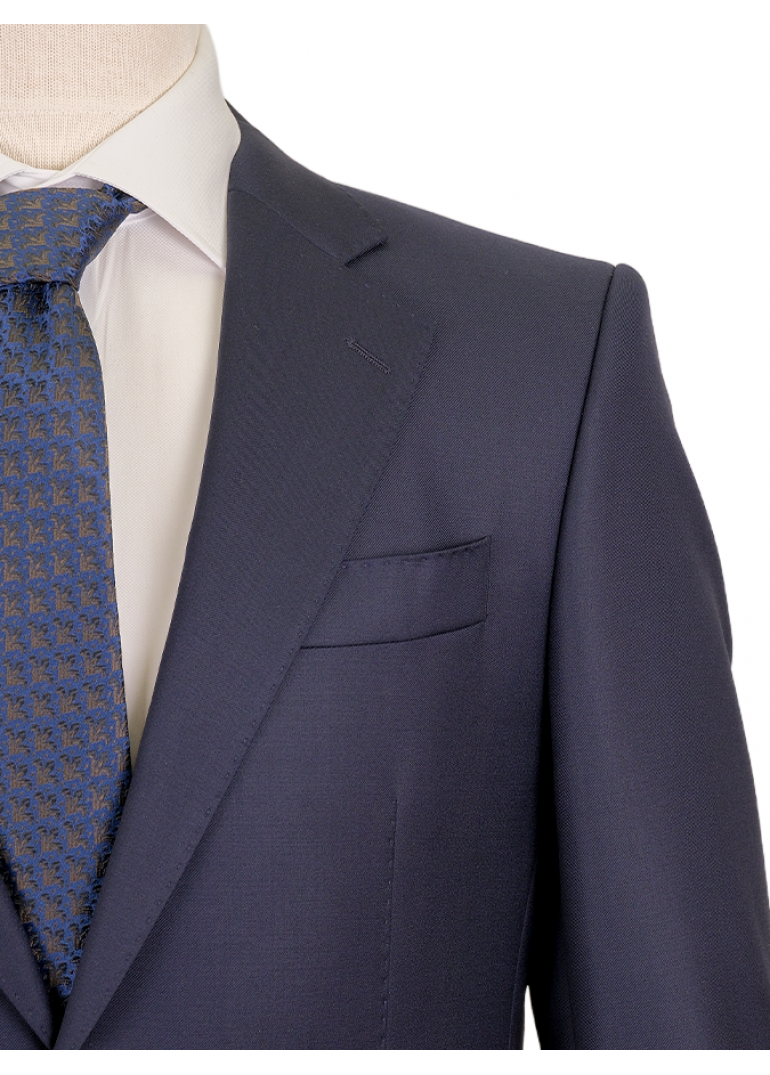 Kruvaze Lacivert Slim Fit Erkek Takım Elbise