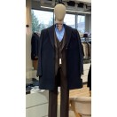 İnce Çizgi Yelekli Takım Elbise Kahverengi