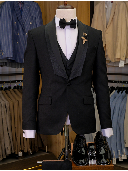 SİM DETAYLI DOKUMA KUMAŞ SMOKİN