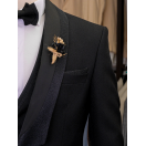 Siyah Sabit Şal Yaka Slim Fit Erkek Smokin Takım Elbise