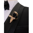 Siyah Sabit Şal Yaka Slim Fit Erkek Smokin Takım Elbise